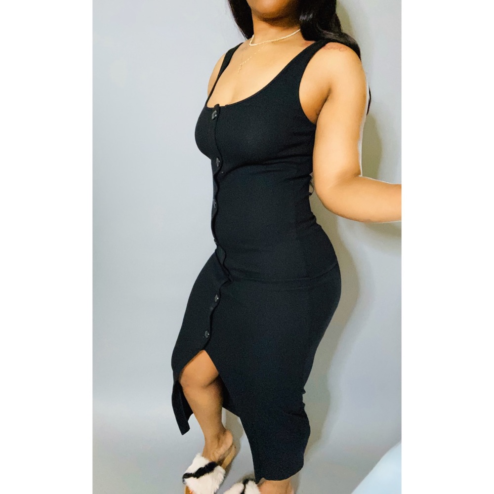Ribbed Knit Dress (Black)